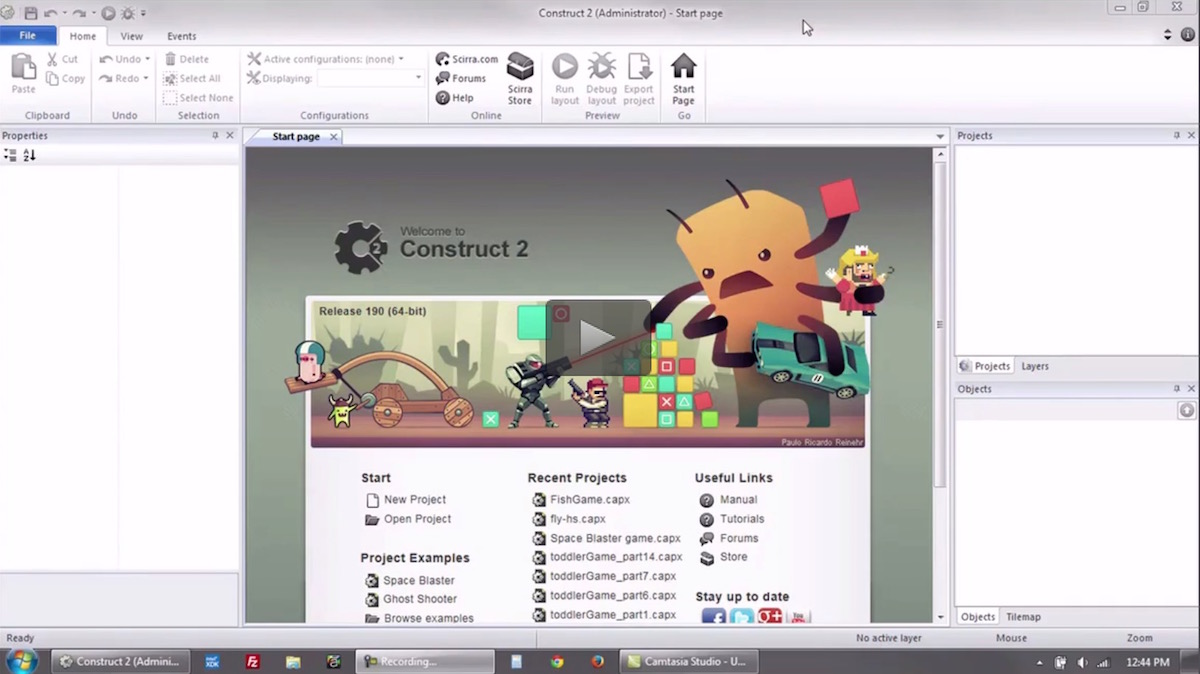 Construct 2 Tutorial Screenshot 1