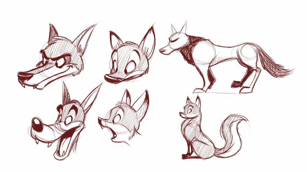 cartoon animals to draw step by step