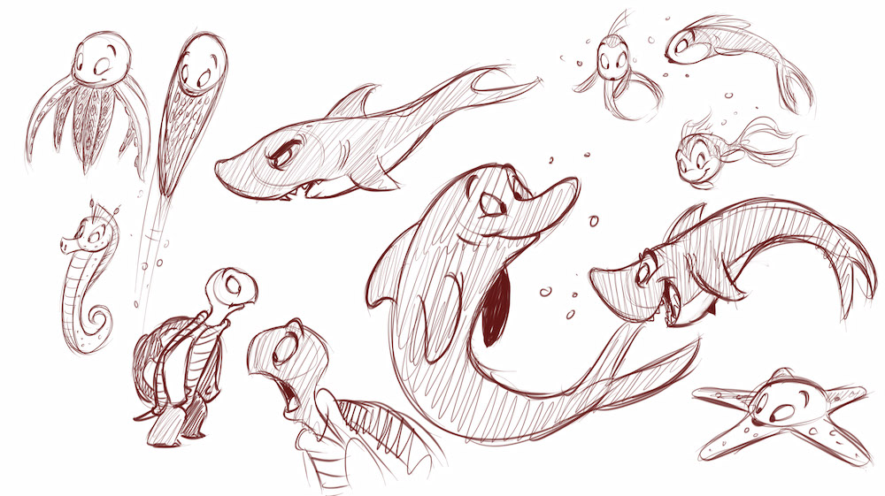 How to Draw Cartoon Sea Creatures