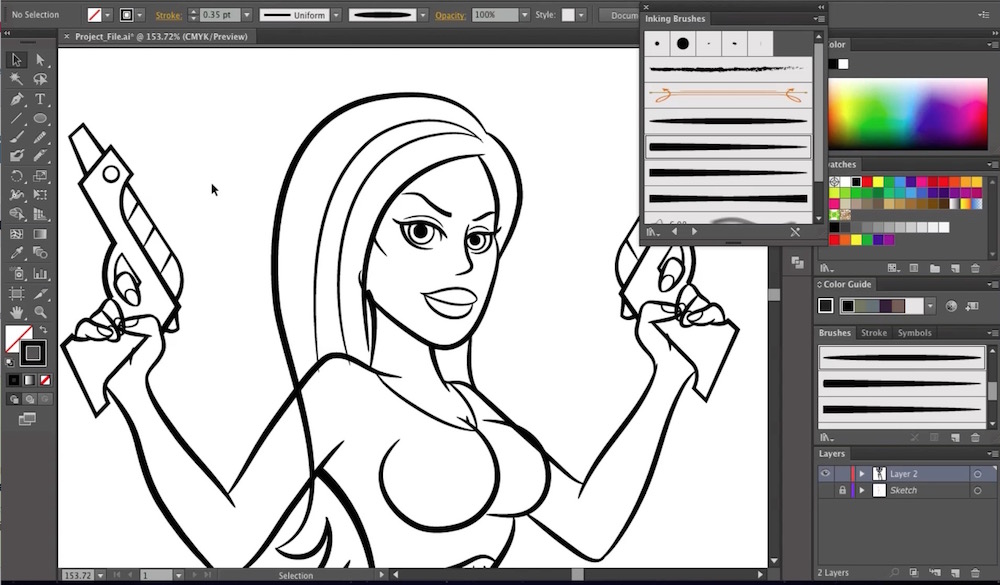 How to Draw a Pin Up Girl in Illustrator Part 1