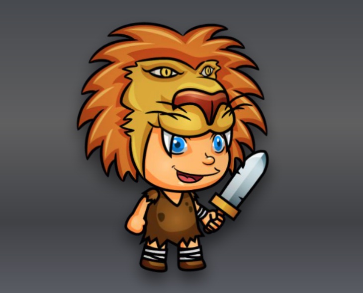 Royalty Free Game Art - Lion Hunter Character