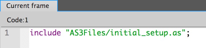 Writing include in Actionscript 3